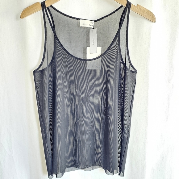 🇨🇦 Aritzia Wilfred Free McNally Black Sheer Mesh Tank Top - Picture 7 of 15